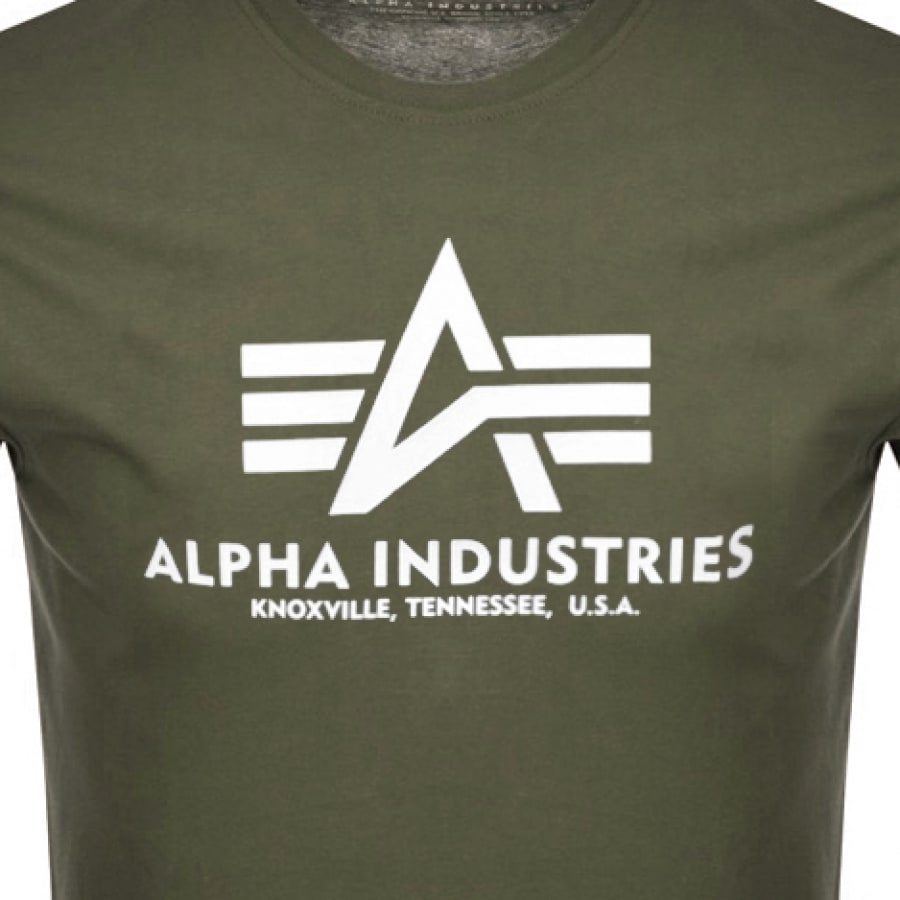 Alternative Image for ProductAlpha Industries Basic Logo T Shirt Green3